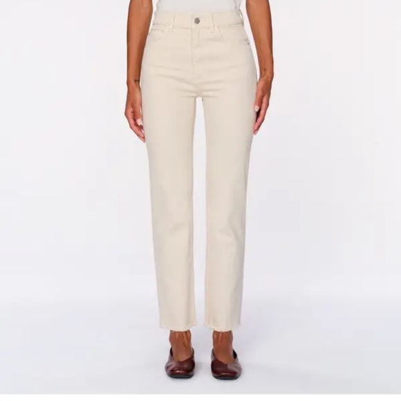DL1961 Patti High Rise Straight Jeans in Ecru - size 32 - NEW - Picture 2 of 7